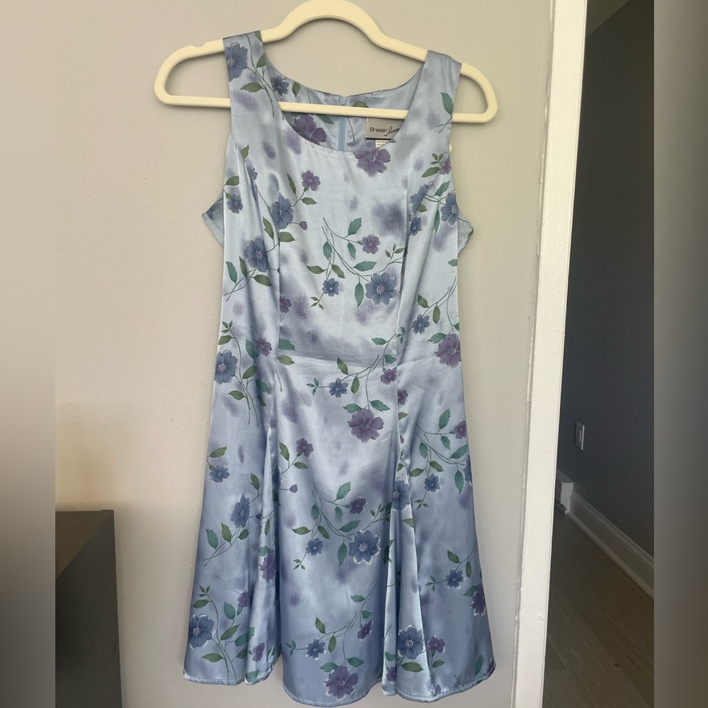 Breakin' Loose Vintage Satin Midi Floral Dress Pleated Corset Women's M